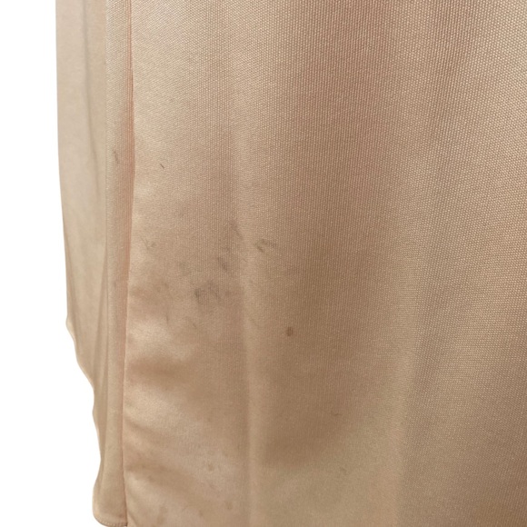 True 60's / 70's Peach Draped Cowl Neck Spaghetti Strap Prom Formal Evening Gown - Picture 8 of 13